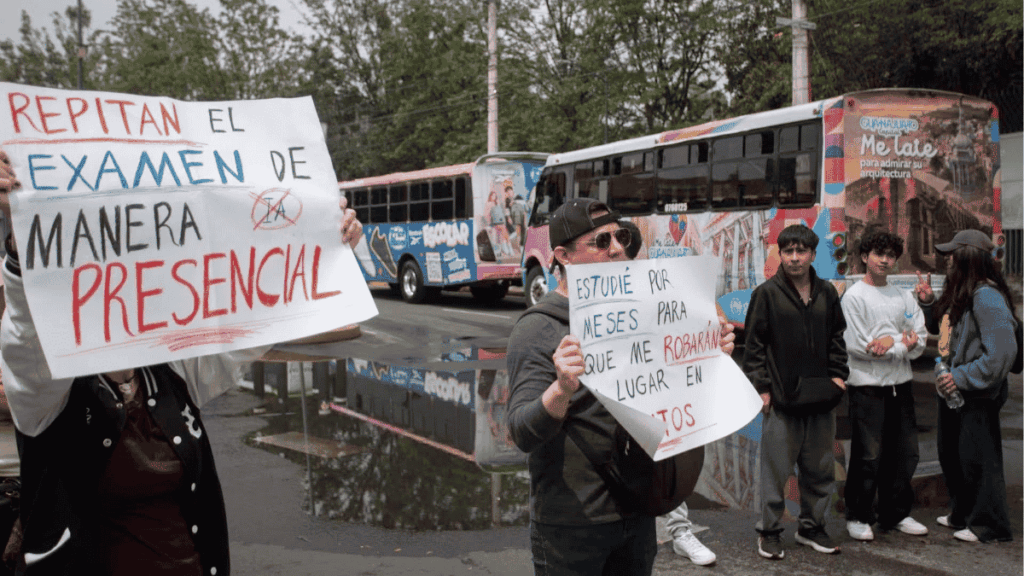 protestas en la UNAM por anomalías en el examen de ingreso